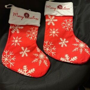 NWT 2 Christmas Stockings, 20 in size. Super big in Red and White color